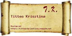 Tittes Krisztina névjegykártya